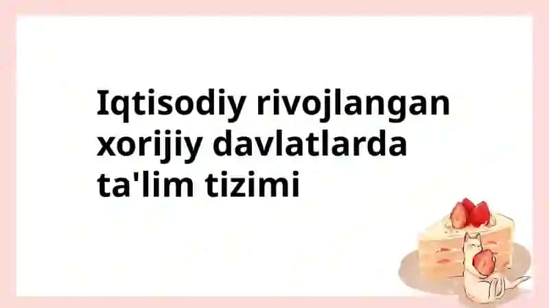 Qurbonnazarova Ozodaning tayyorlagan taqdimoti 2