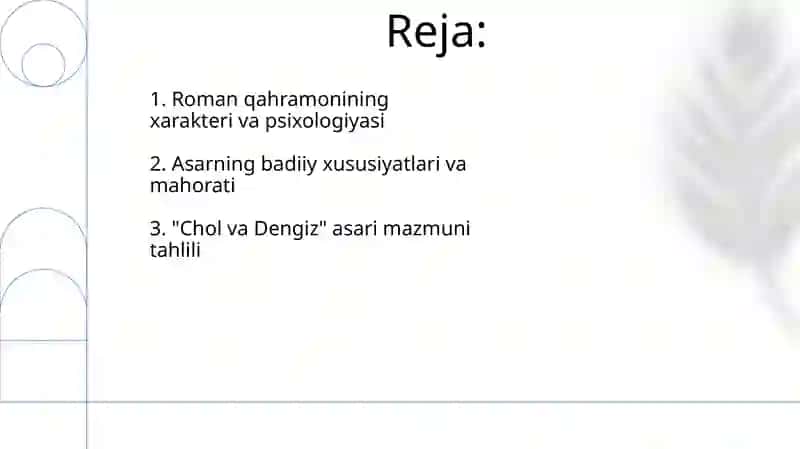 Chol va Dengiz asari tahlili 2