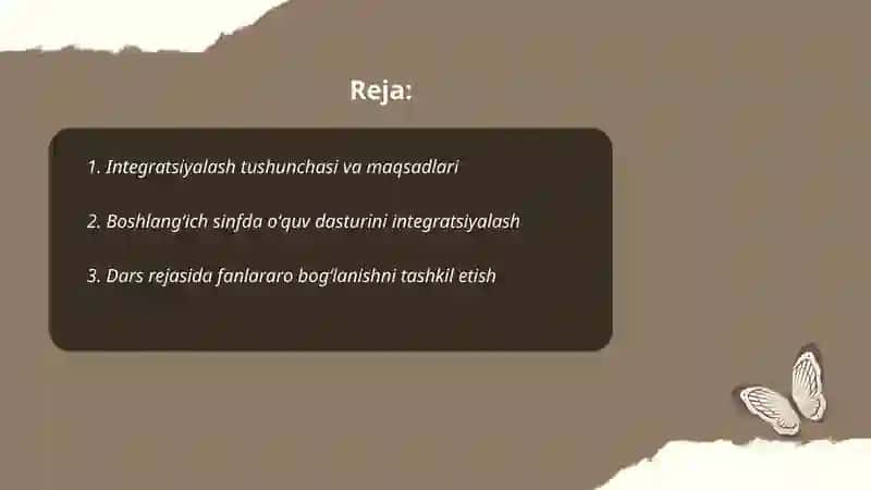 Boshlangʻich sinfda darslarini integratsiyalash 2