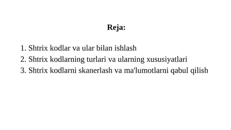 Shtrix kodlar va  ular bilan ishlash. 2