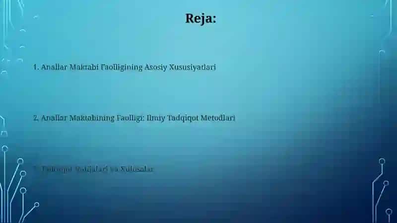 Anallar Maktabi Faoliyatini Ilmiy Urganish 2