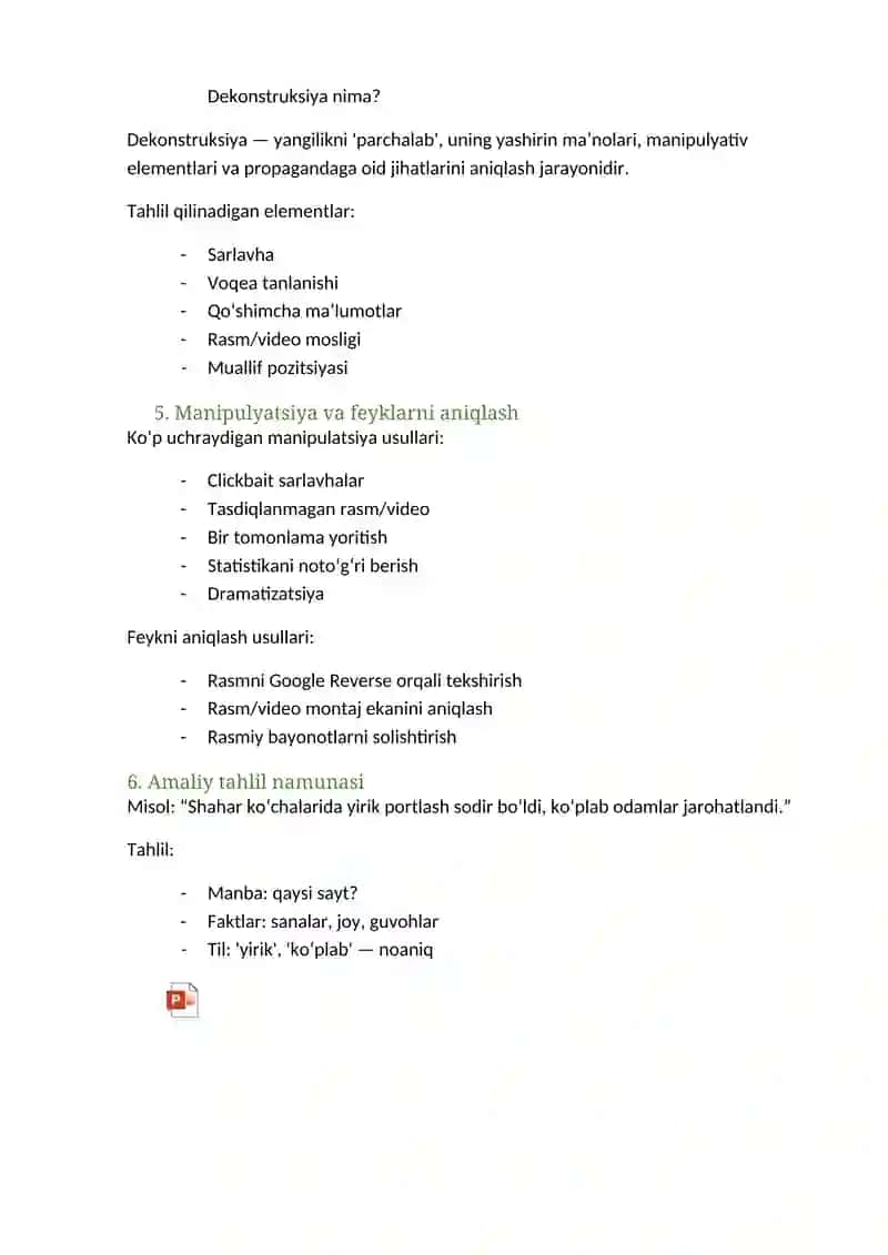 Yangiliklarni tahlil qilish va dekonstruksiya 2