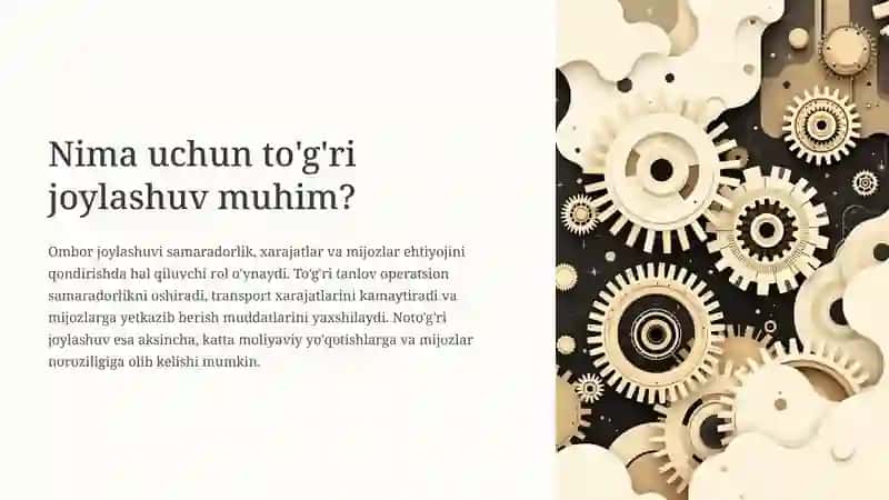 Ombor joylashuvini tanlash mezonlari 2