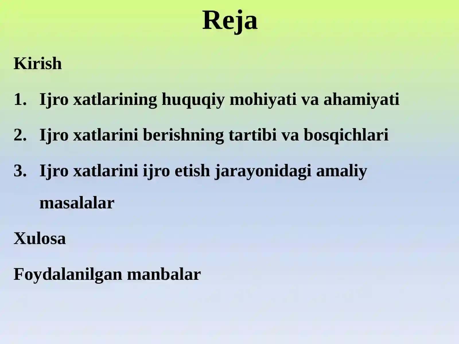 Ijro xatlarini berish tartibi 2