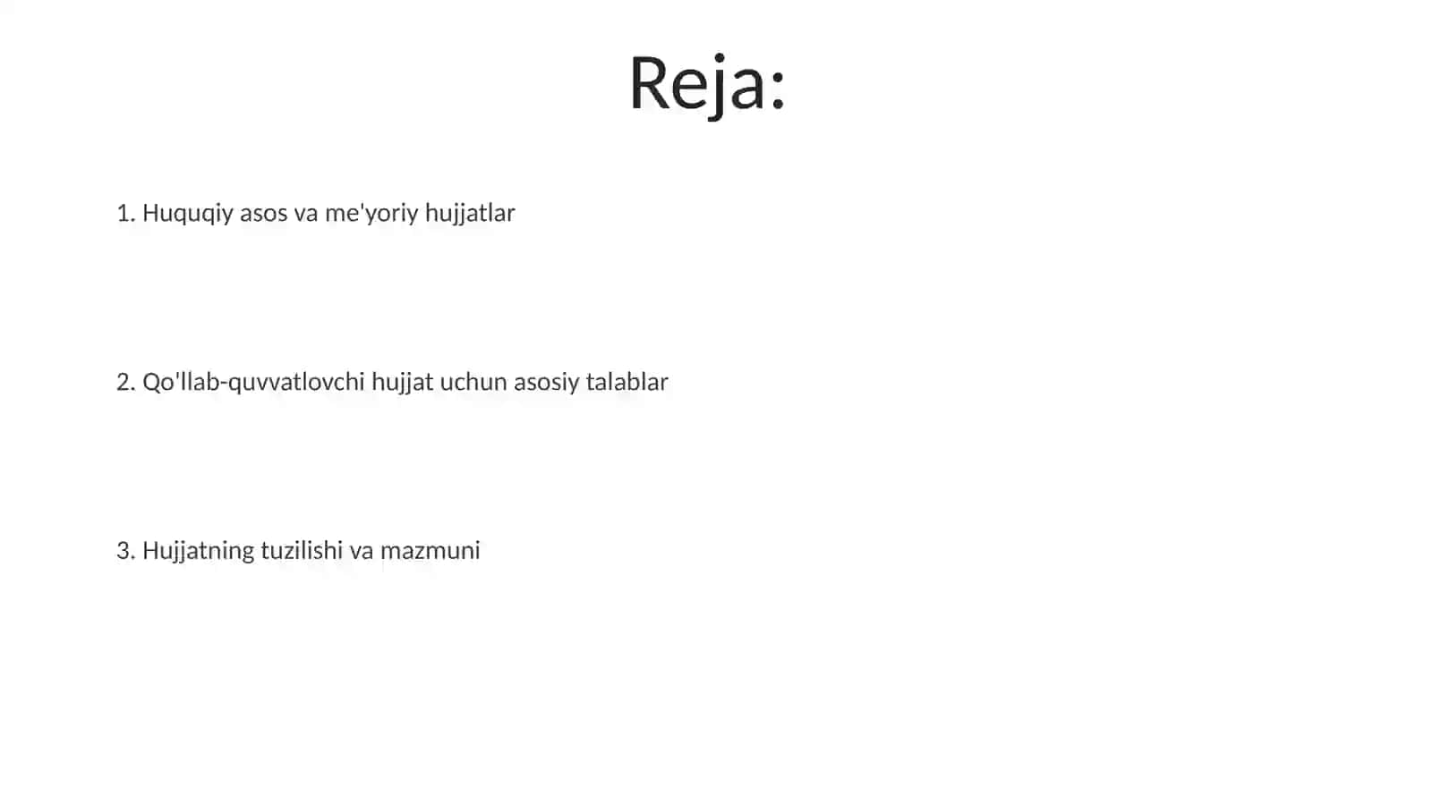 Hujjat matniga qo'yiladigan asosiy talablar 2