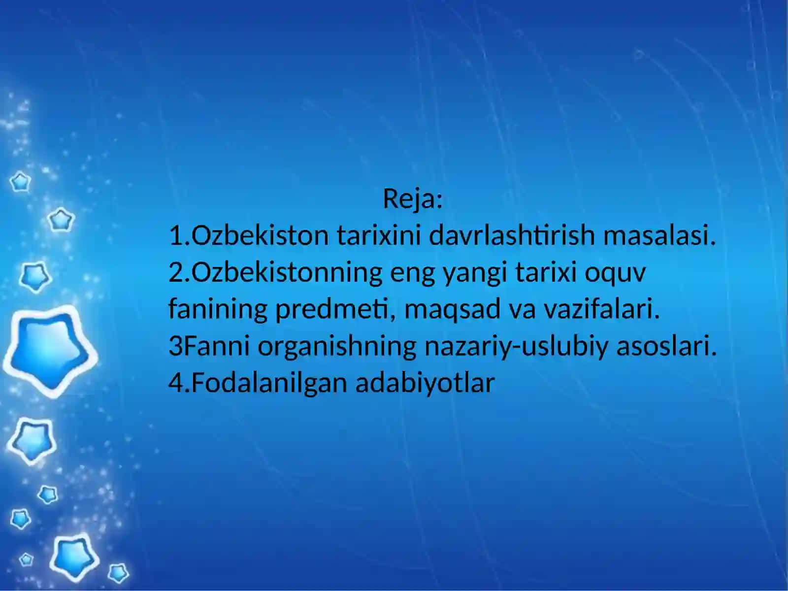 O'zbekistonning eng yangi tarixi o'quv fani 2