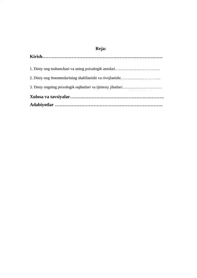 Diniy ong fenomenlarining psixologik jixatlari 2