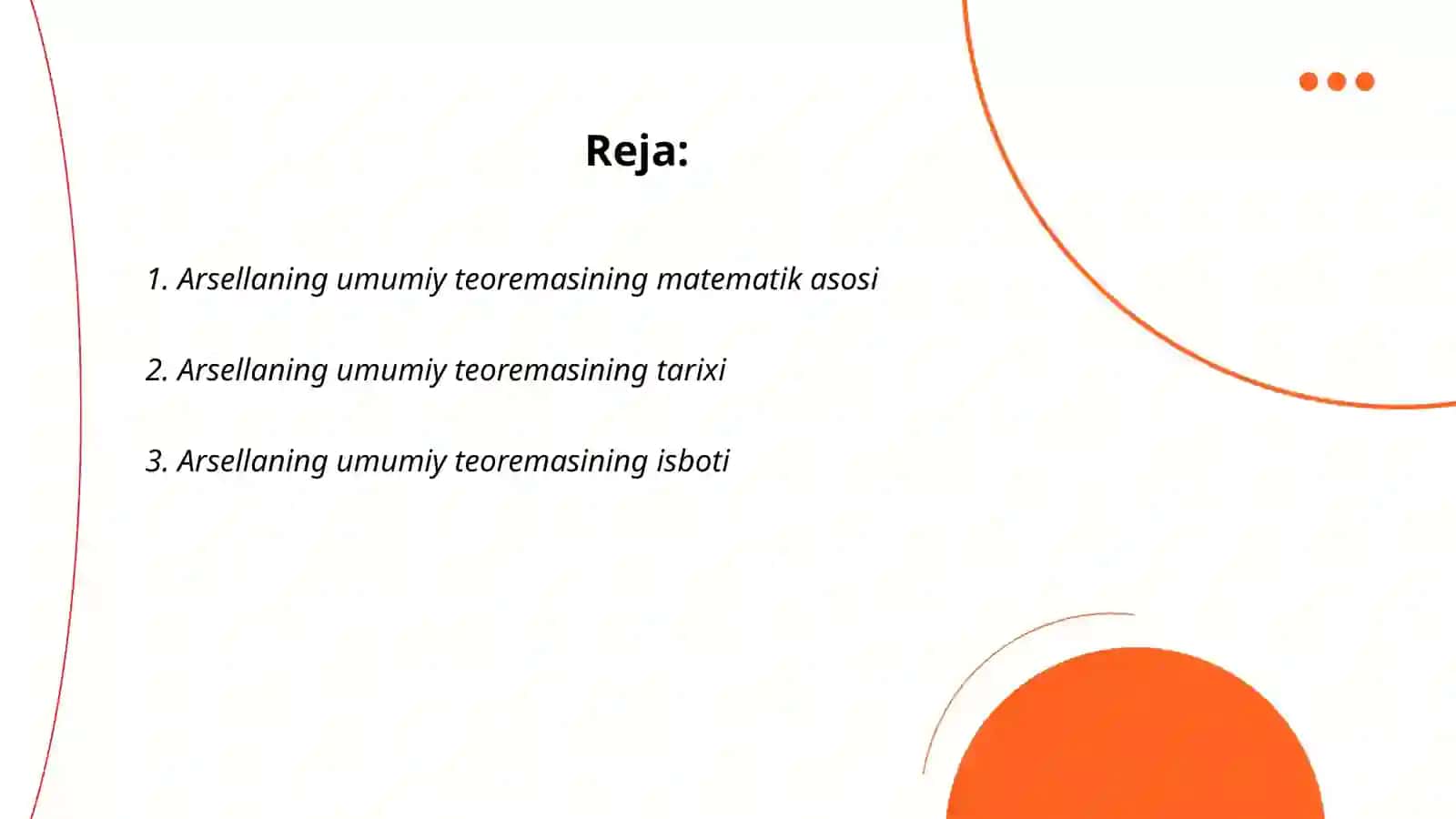 Arsellaning umumiy teoremasi 2