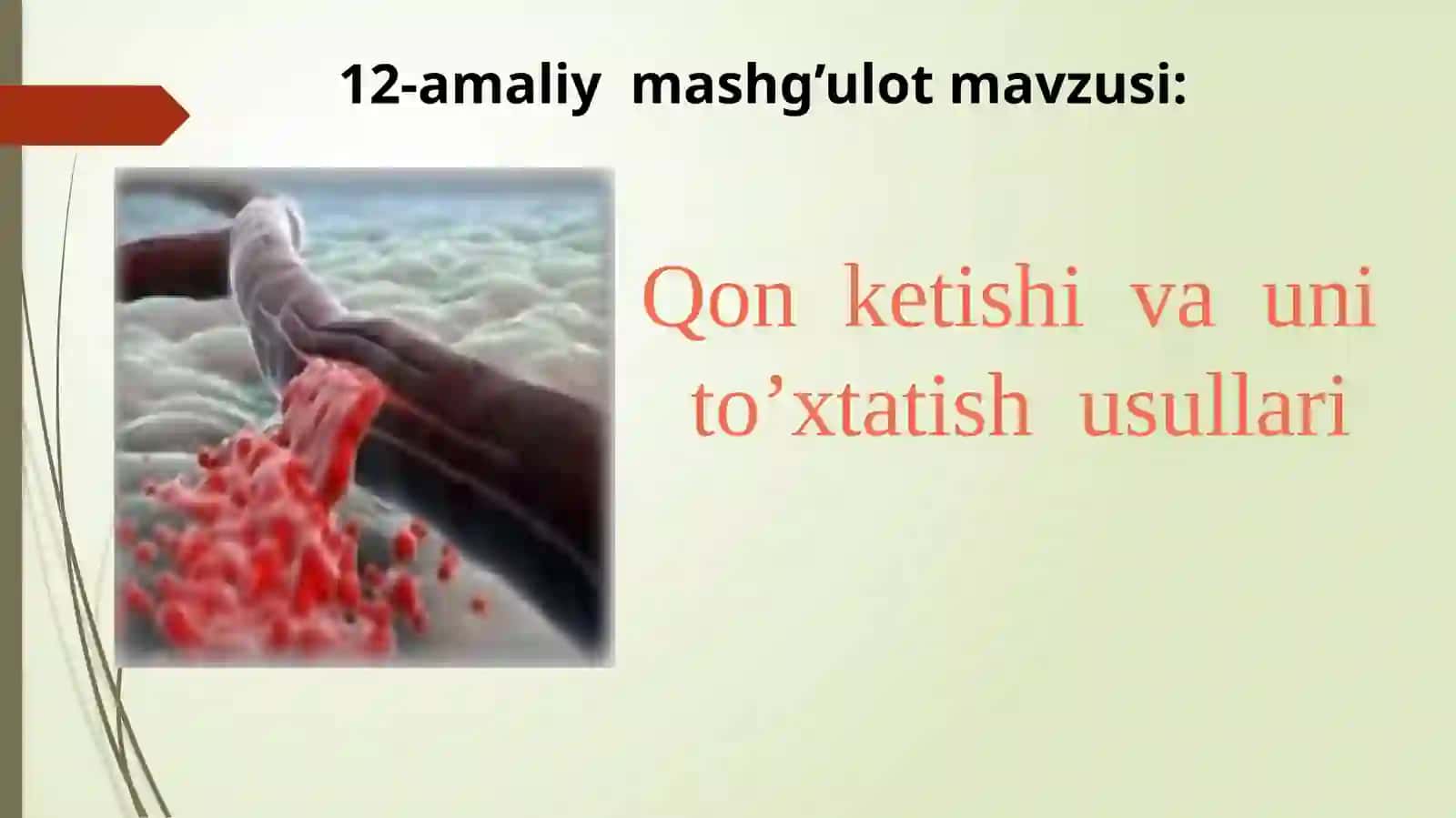 Qon ketishi va uni to'xtatish usullari 2