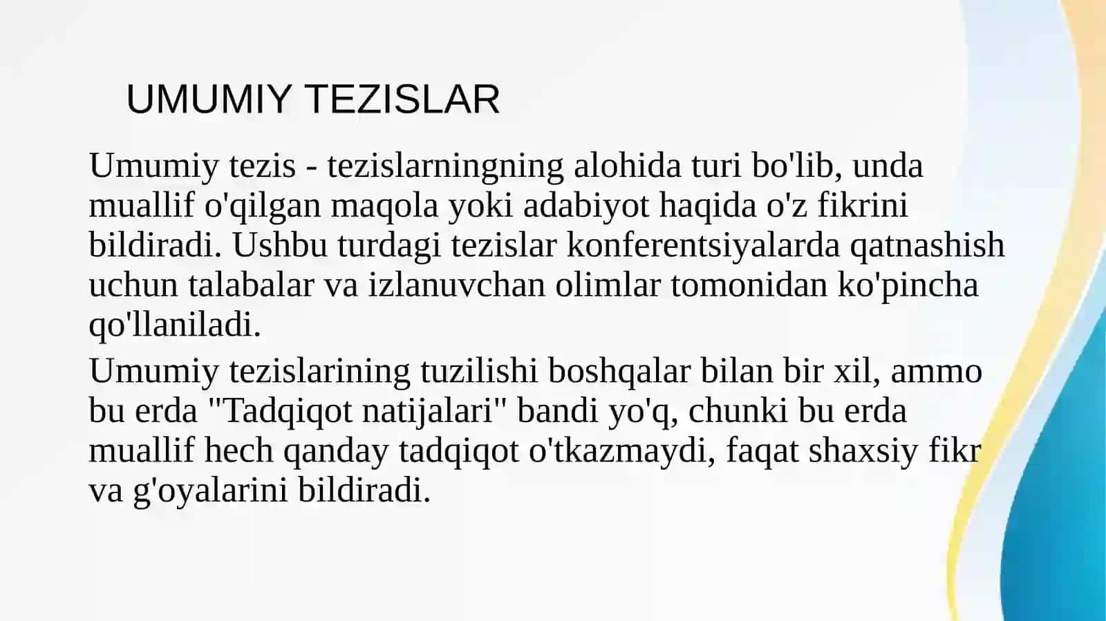 UMUMIY TEZISLAR VA MAQOLALAR 2