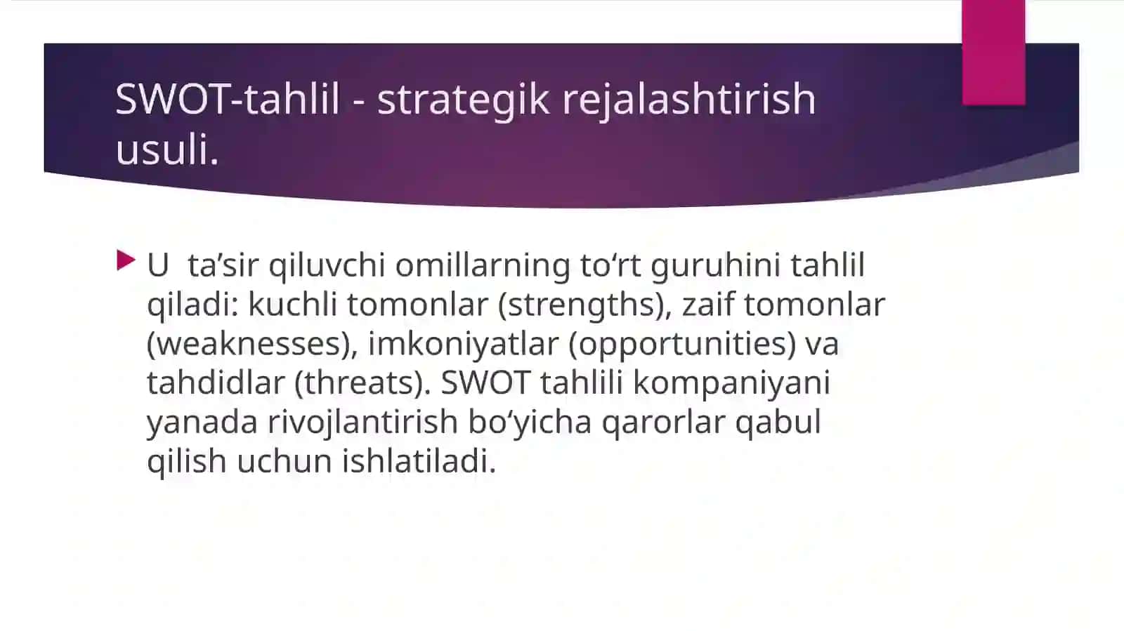 SWOT TAHLILI 2