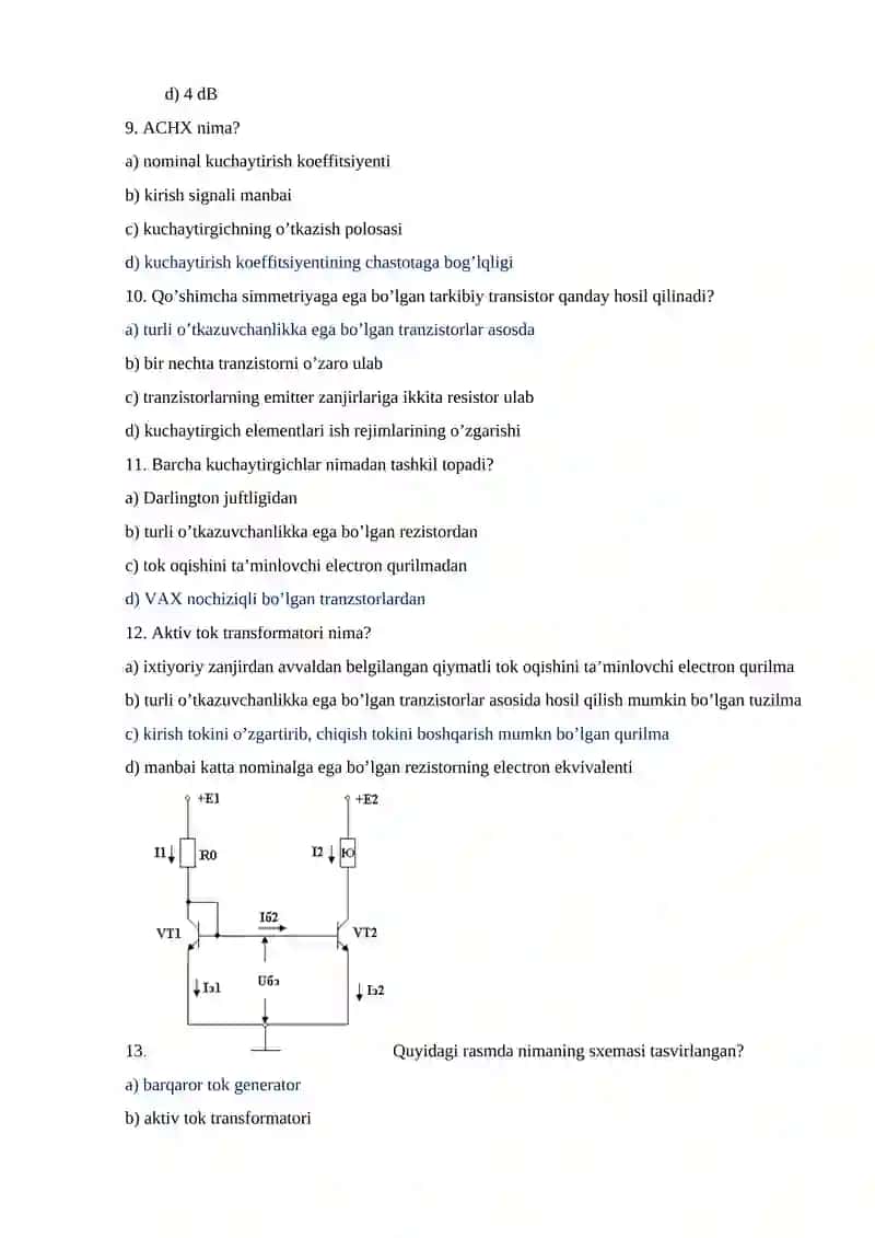 Elektonika va sxemotexnika 2