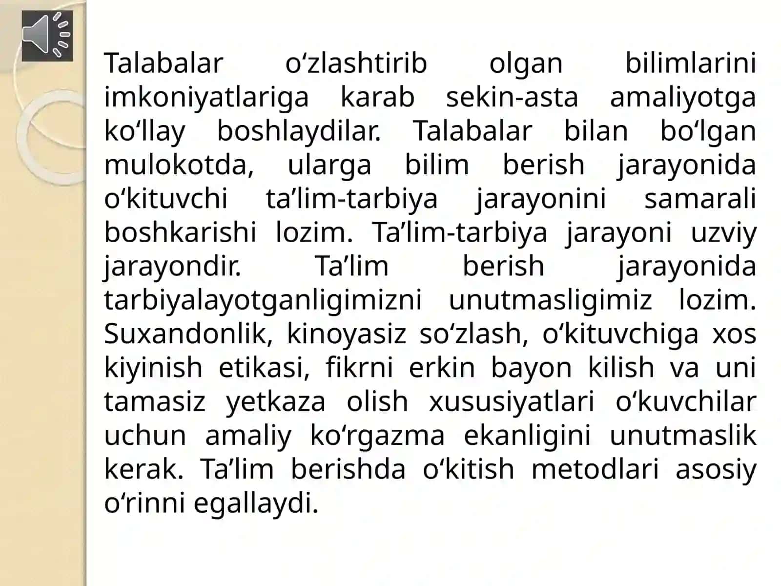Ta'lim berish- mas'uliyatli va faxrli ish 2