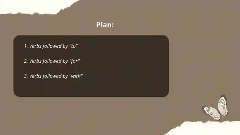 Prepositions after verbs 2