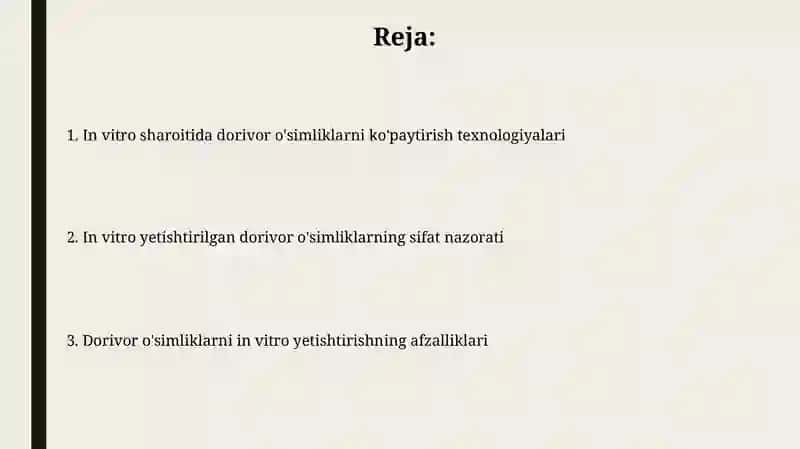 Dorivor o'simliklarni in vitro sharoitida yetishtirish 2