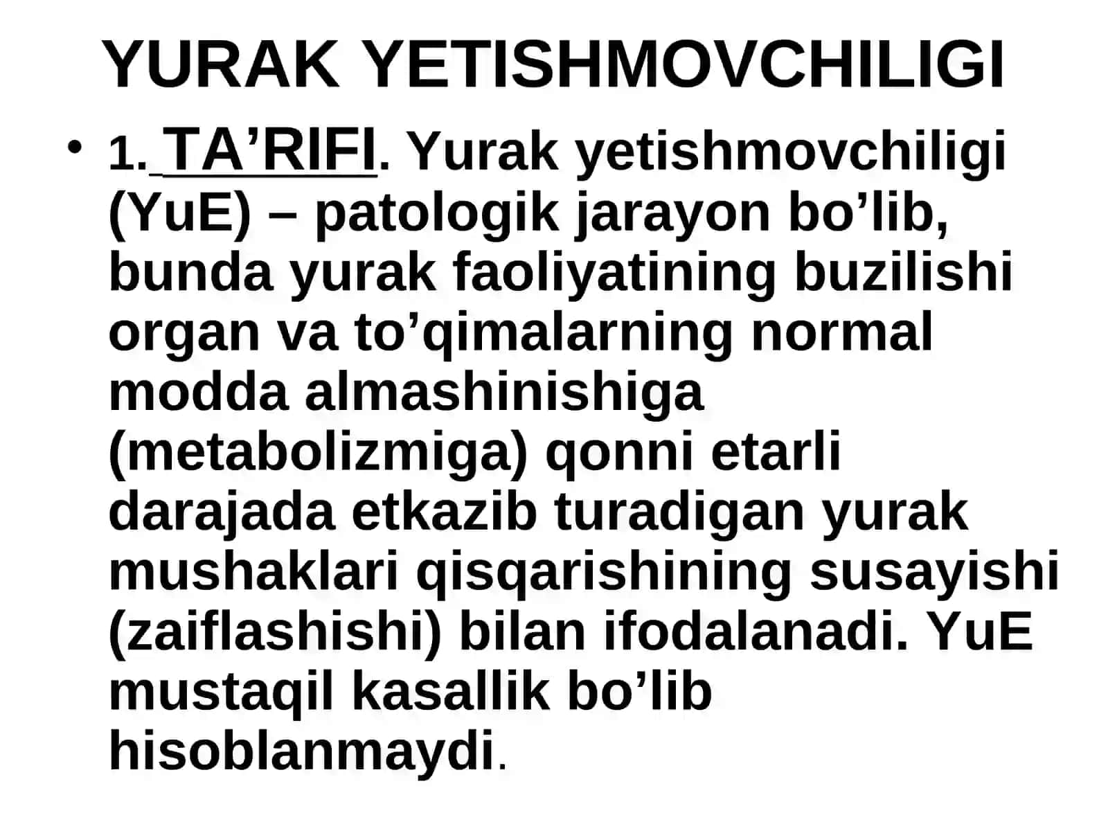 Yurak yetishmovchiligi 2