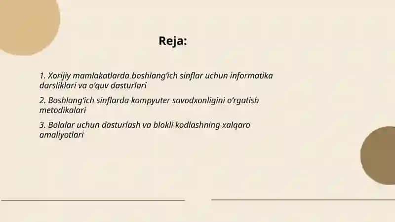 Boshlangʻich sinflarda informatika ta'limining oʻtilishi 2