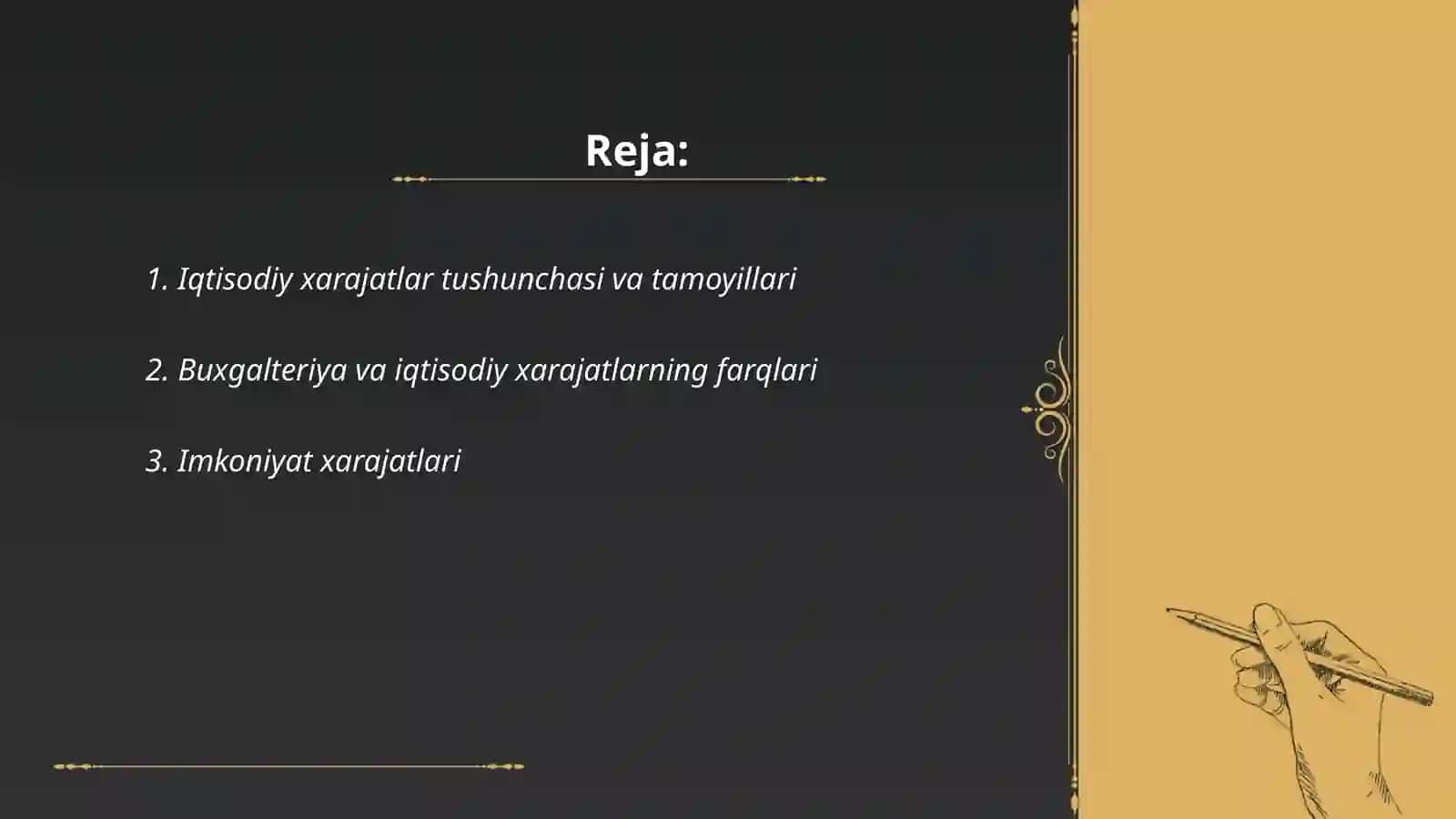 Iqtisodiy xarajatlari va foyda 2