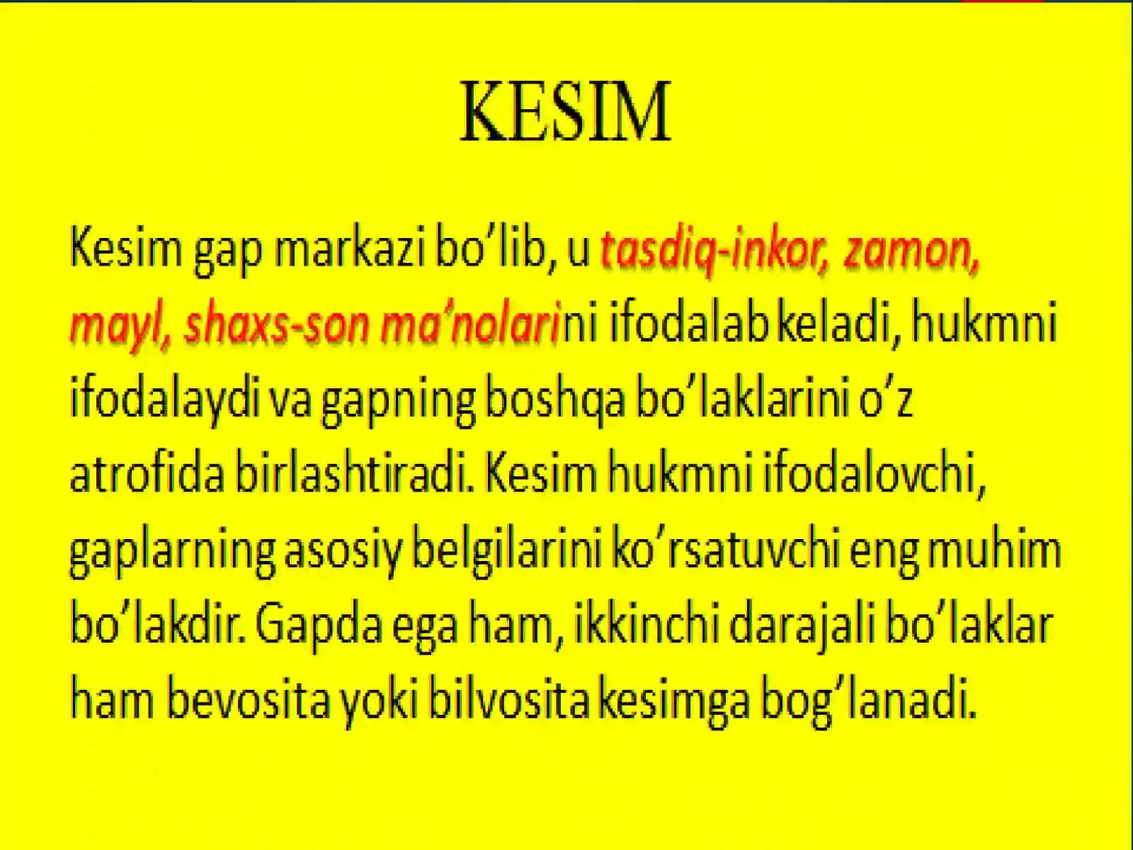 Kesimning tuzilishi va ko’rа turlari 2