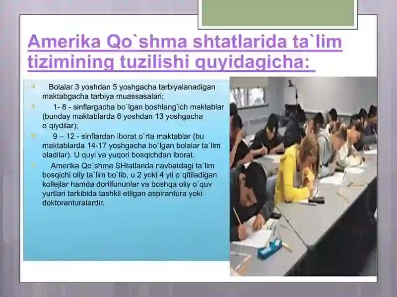 AQSH va O’zbekiston ta’lim tizimini qiyoslash 2
