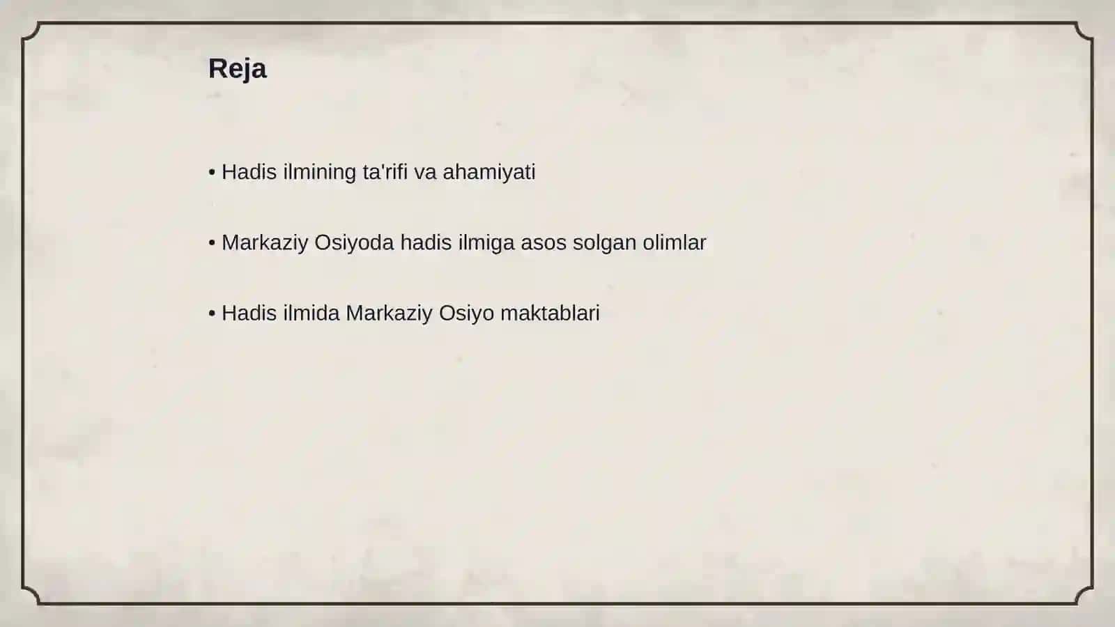 Markaziy Osiyoda hadis ilmining shakllanishi 2
