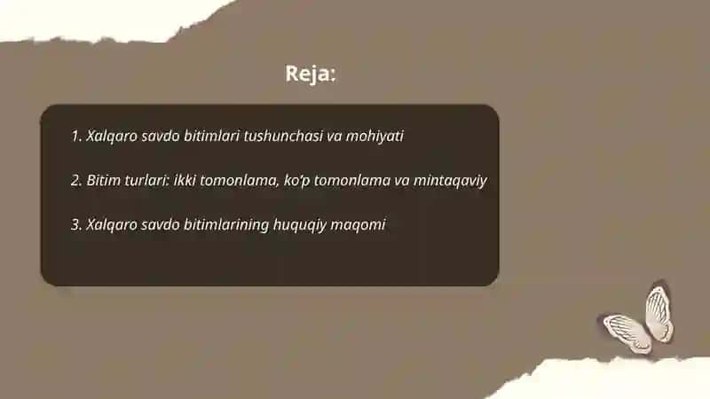 Xalqaro savdo bitimlari haqida tushuncha 2