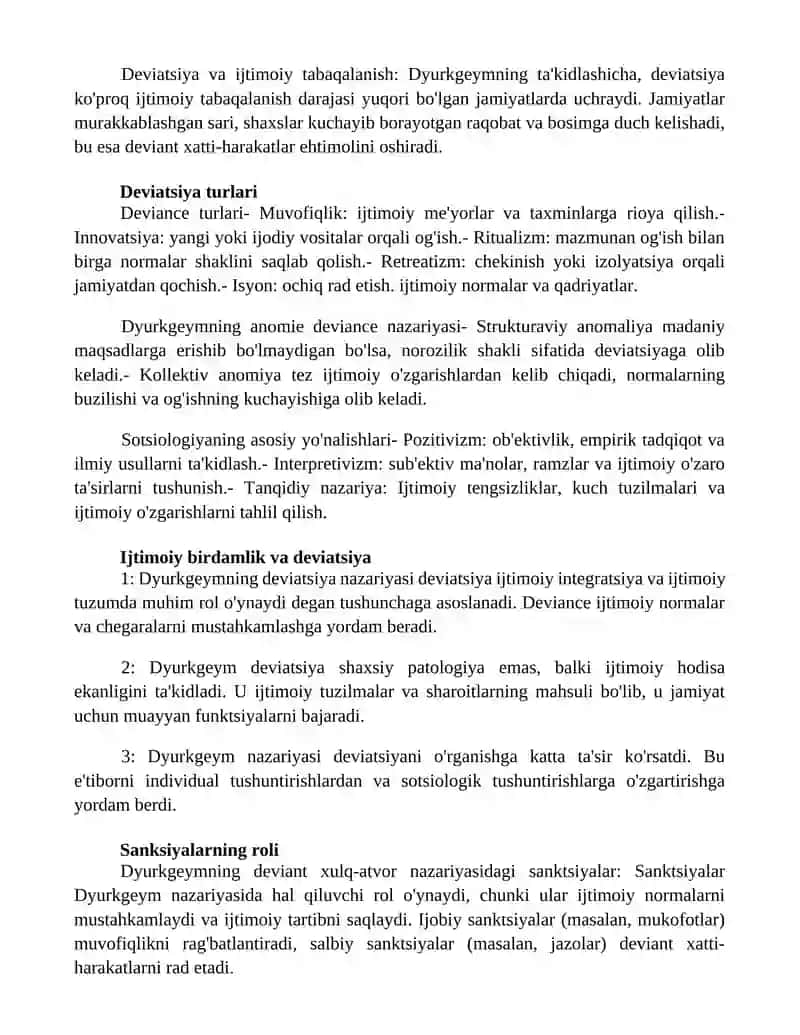 E.Dyurkgeymning Deviant Xulq-Atvor Nazariyasi 2