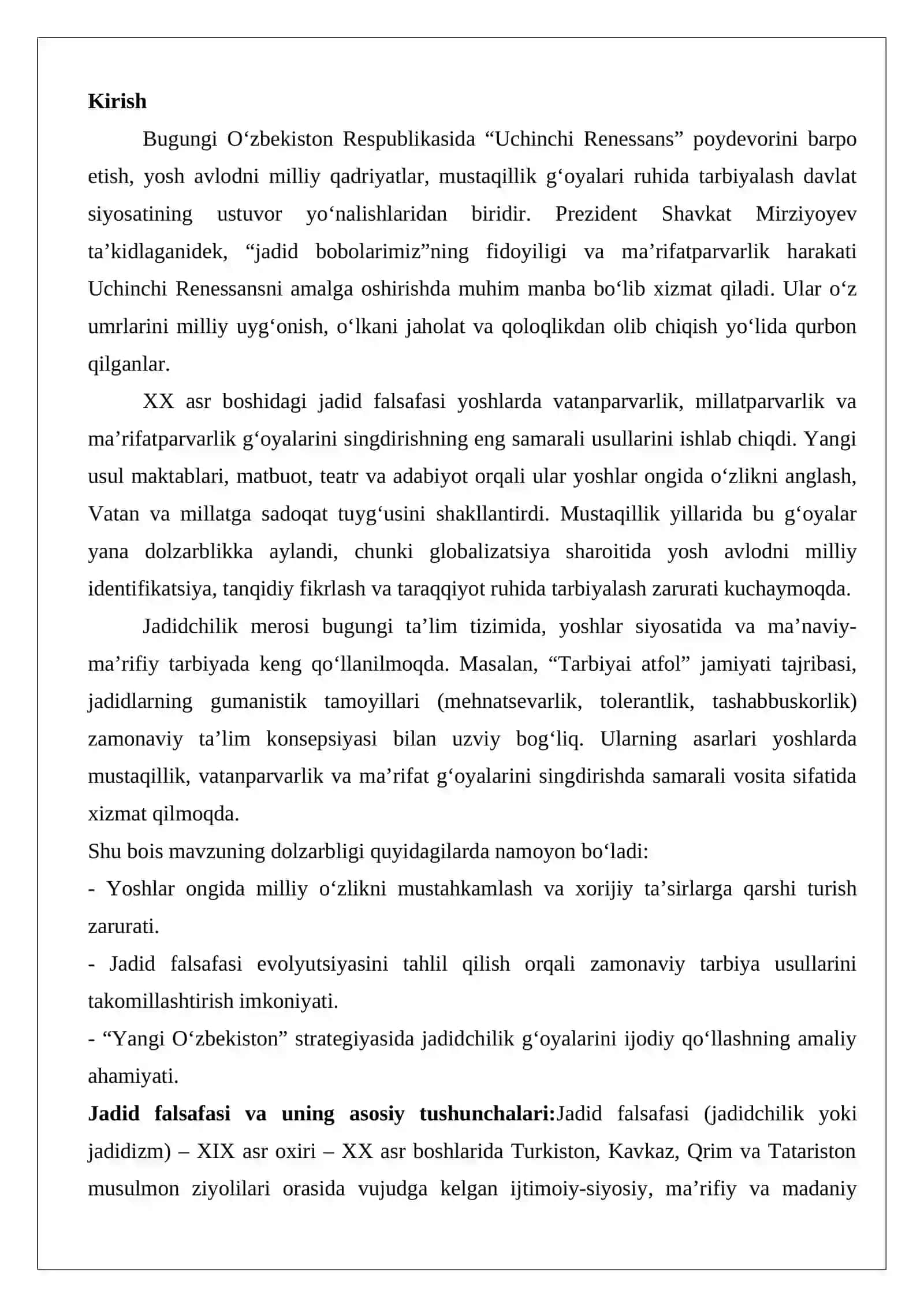 Yoshlarda vatanparvarlik, millatparvarlik, ma’rifatparvarlik g‘oyalarini singdirishda 2