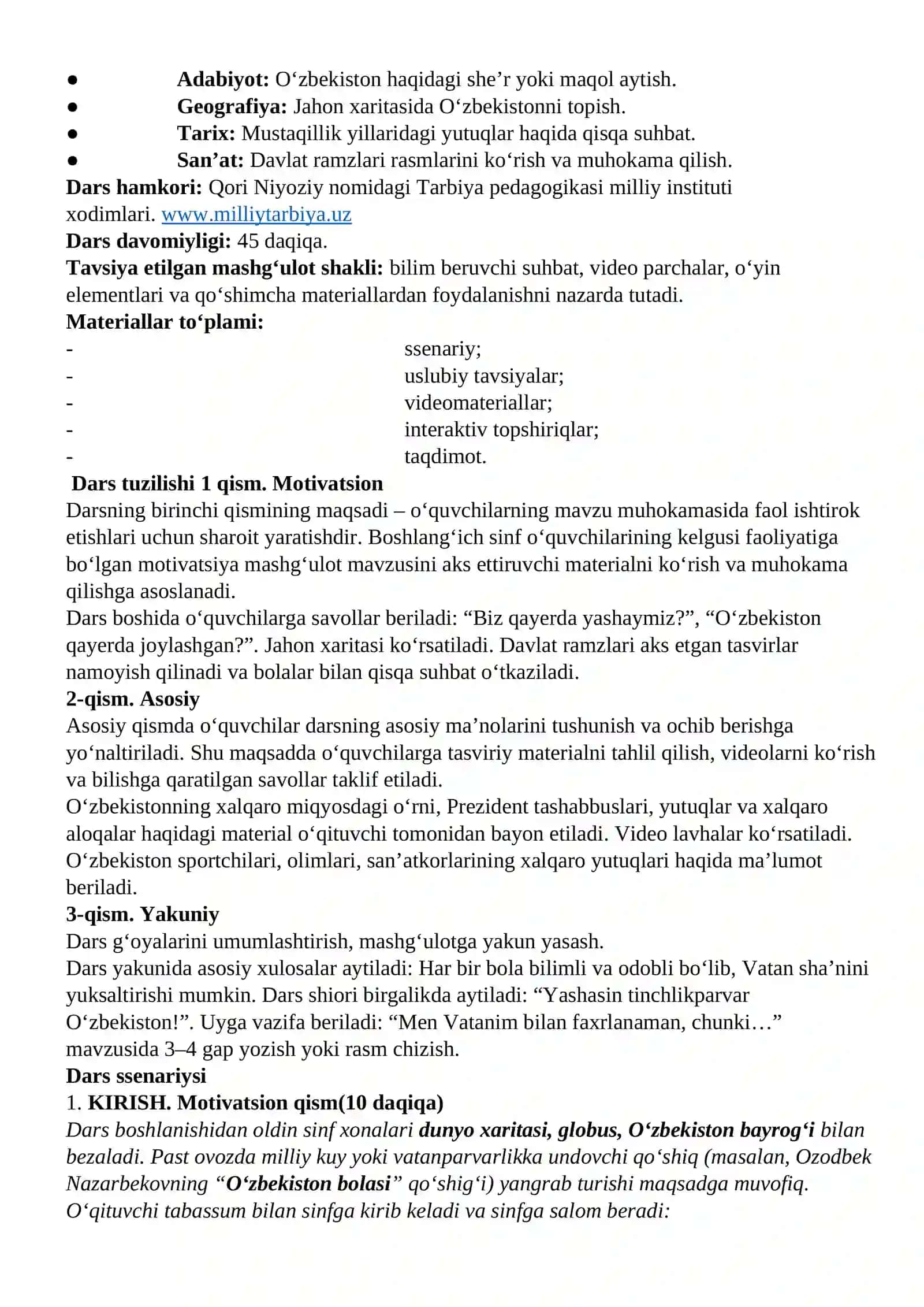 “Kelajak soati” 9-mavzu 2