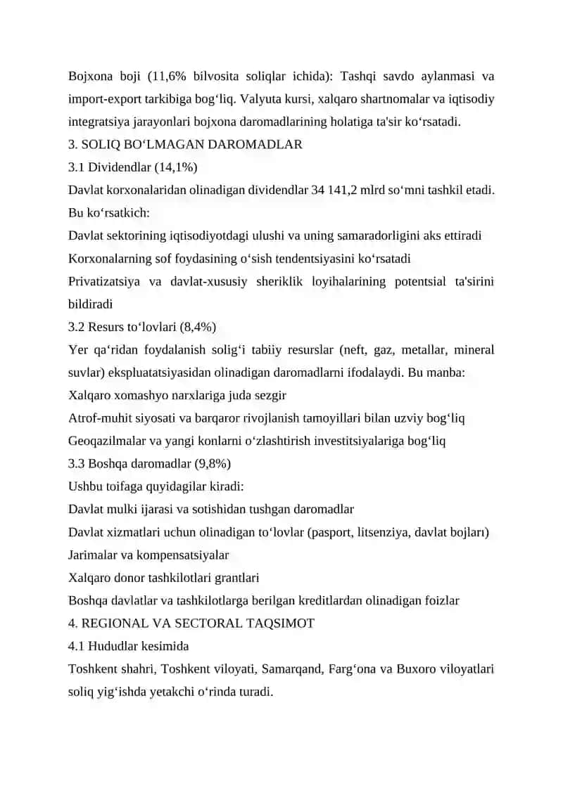soliqlar va unga tariflar 2