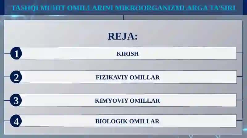 TASHQI MUHIT OMILLARINI MIKROORGANIZMLARGA TA’SIRI 2