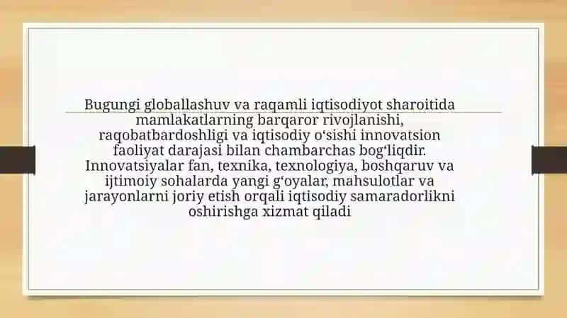 O’zbekistonda Milliy Innovatsion Tizimi 2