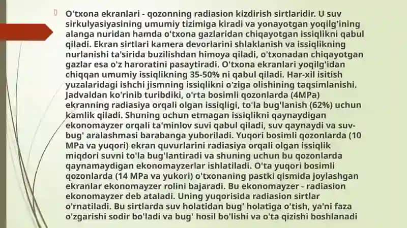 Bug’hosil qiluvchi issiqlik yuzalari 2