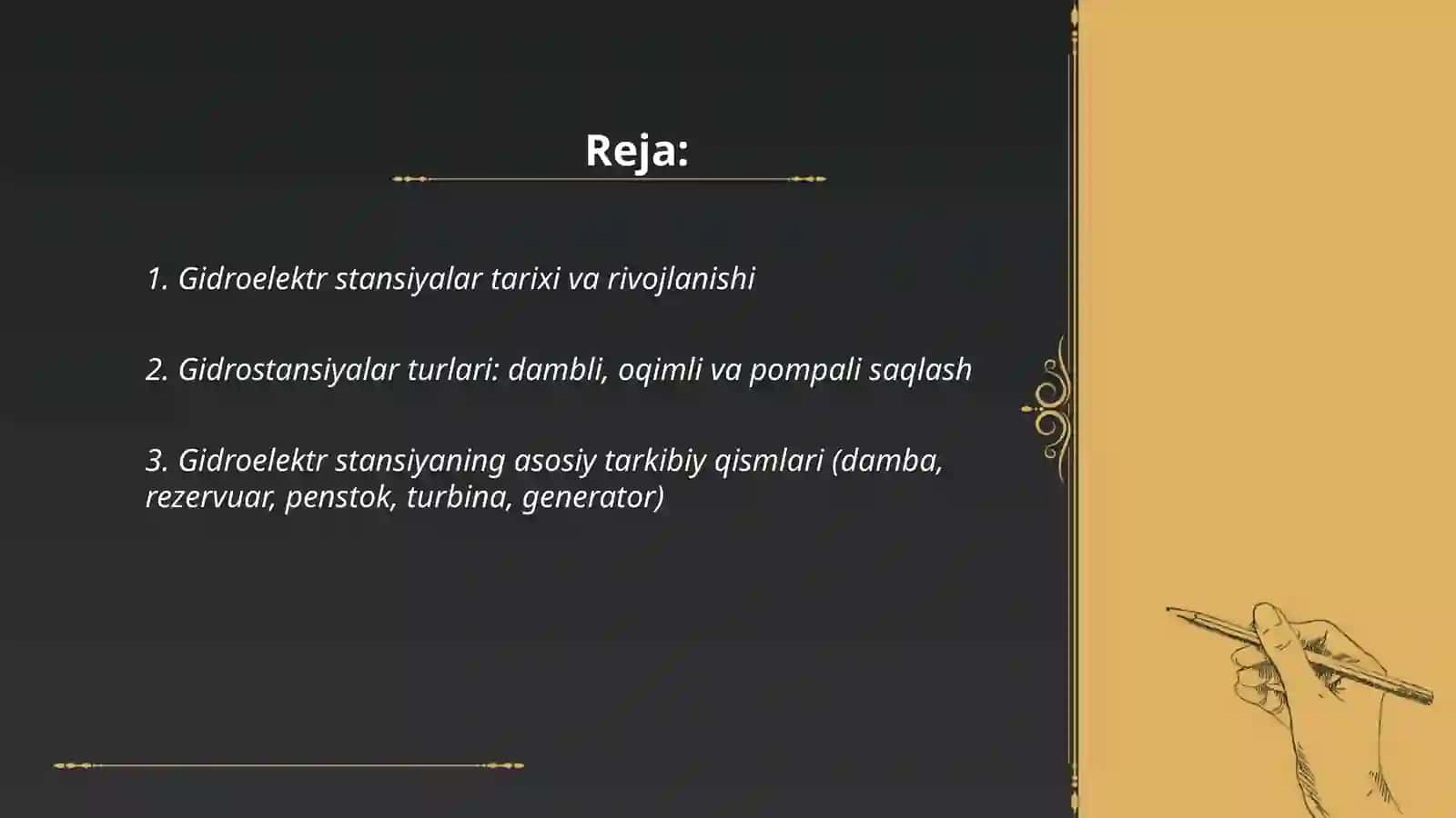 Gidroelektr stansiyalar va gidromashinalar 2