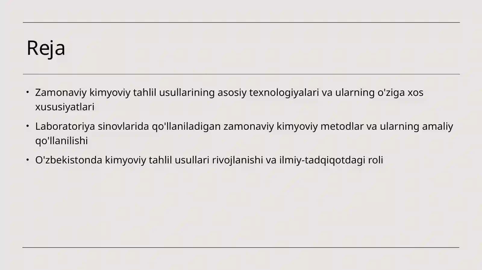 Zamonaviy kimyoviy tahlil usullari.Laboratoriyasinovlari 2