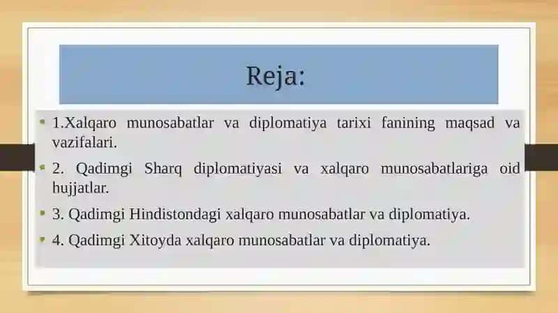 Qadimgi Sharqda xalqaro munosabatlar va diplomatiya 2