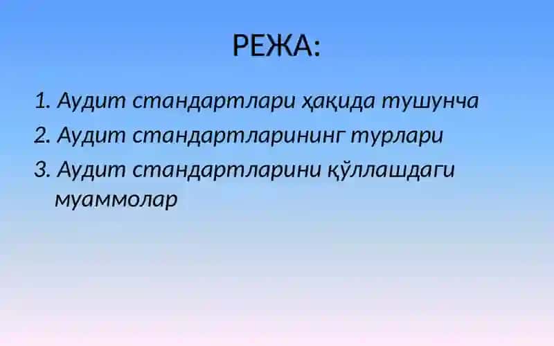 АУДИТСТАНДАРТЛАРИ 2