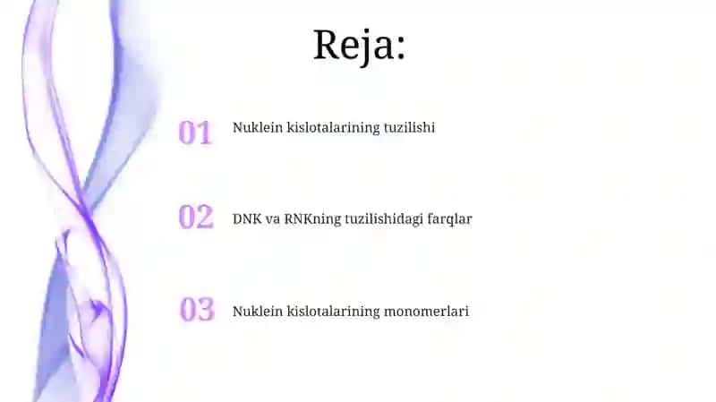 Nuklein kislotalarning tuzilishi 2