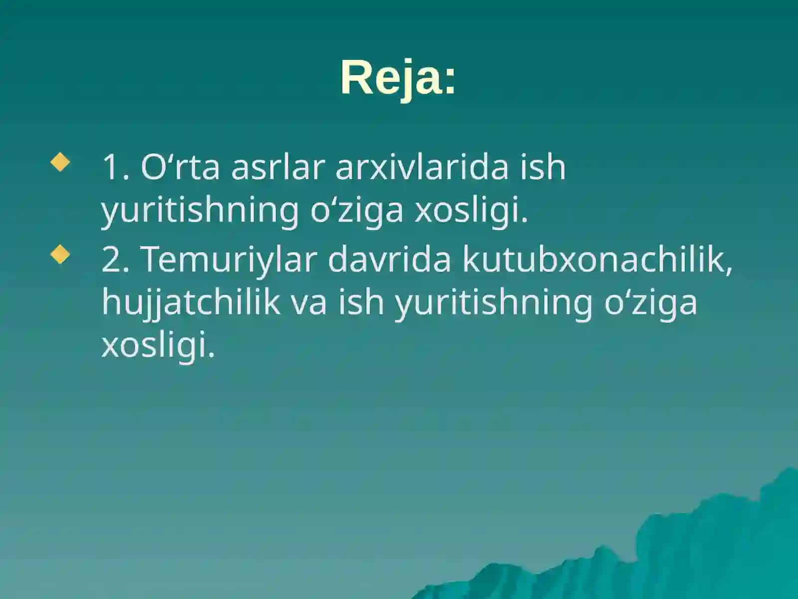O‘rta Osiyoda Arxiv Ishi 2