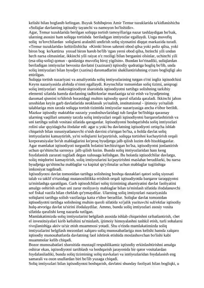 Soliq imtiyozlari va ularning turlari 2