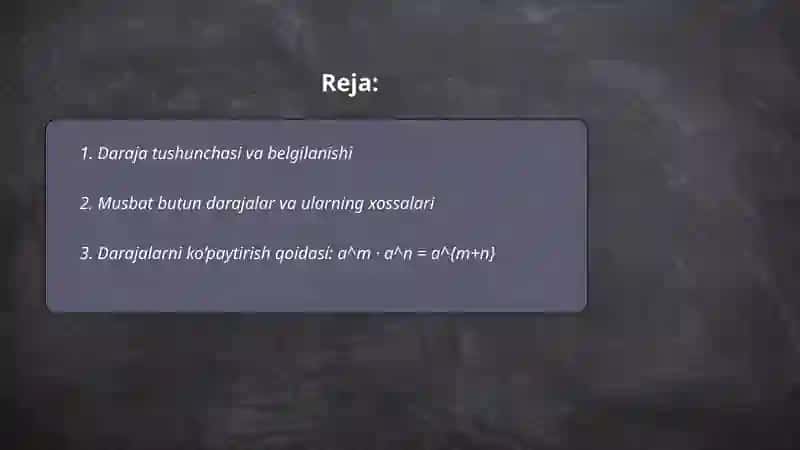 Daraja va uning hossalari 2