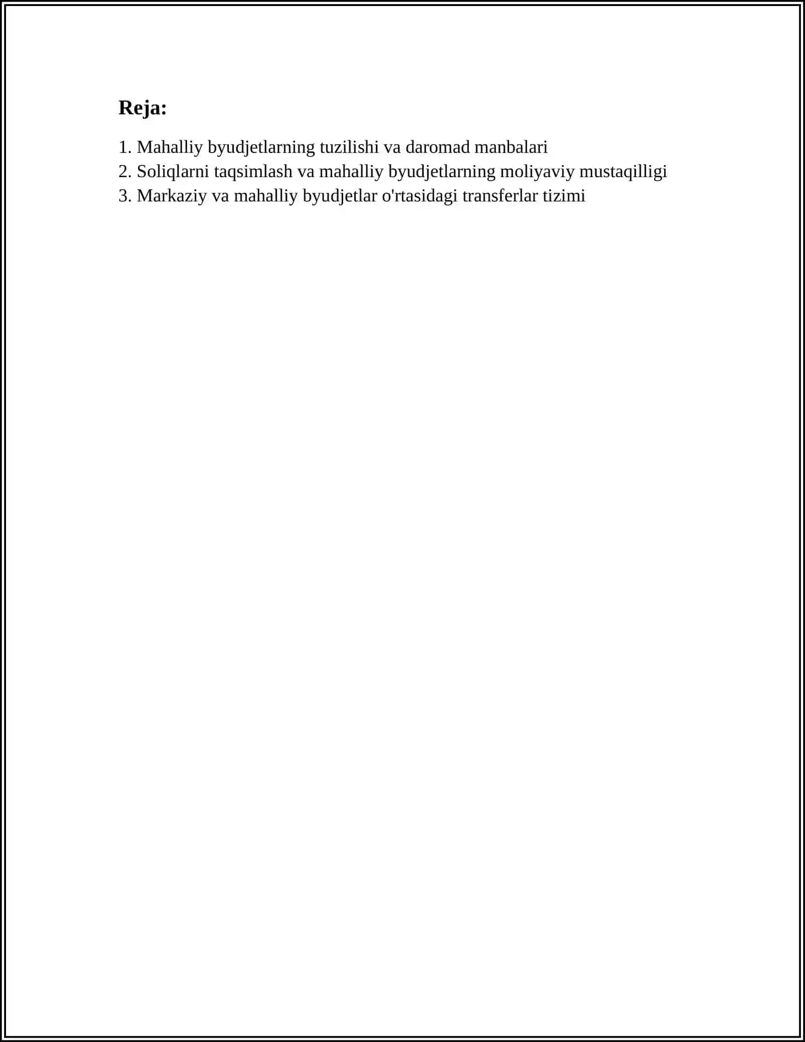 MAHALIY BYUDJETLAR VA ULARNING MOLIYAVIY MUSTAQILLIGI 2