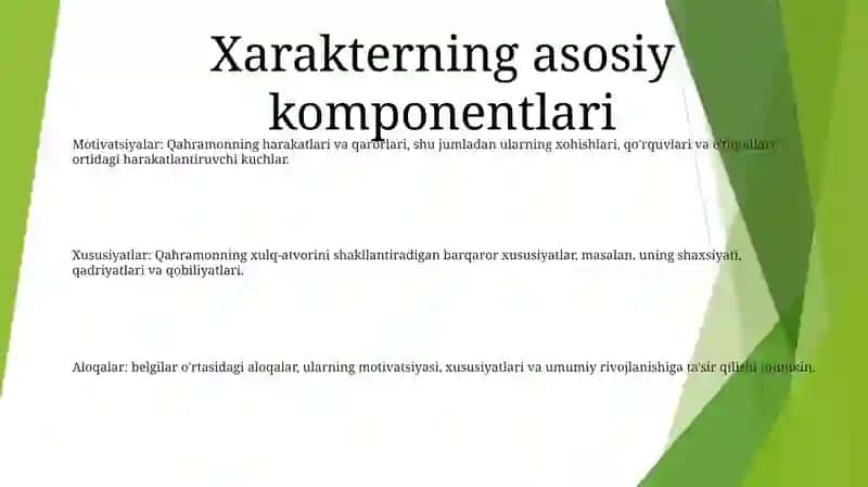 Xarakter Haqida Tushuncha 2