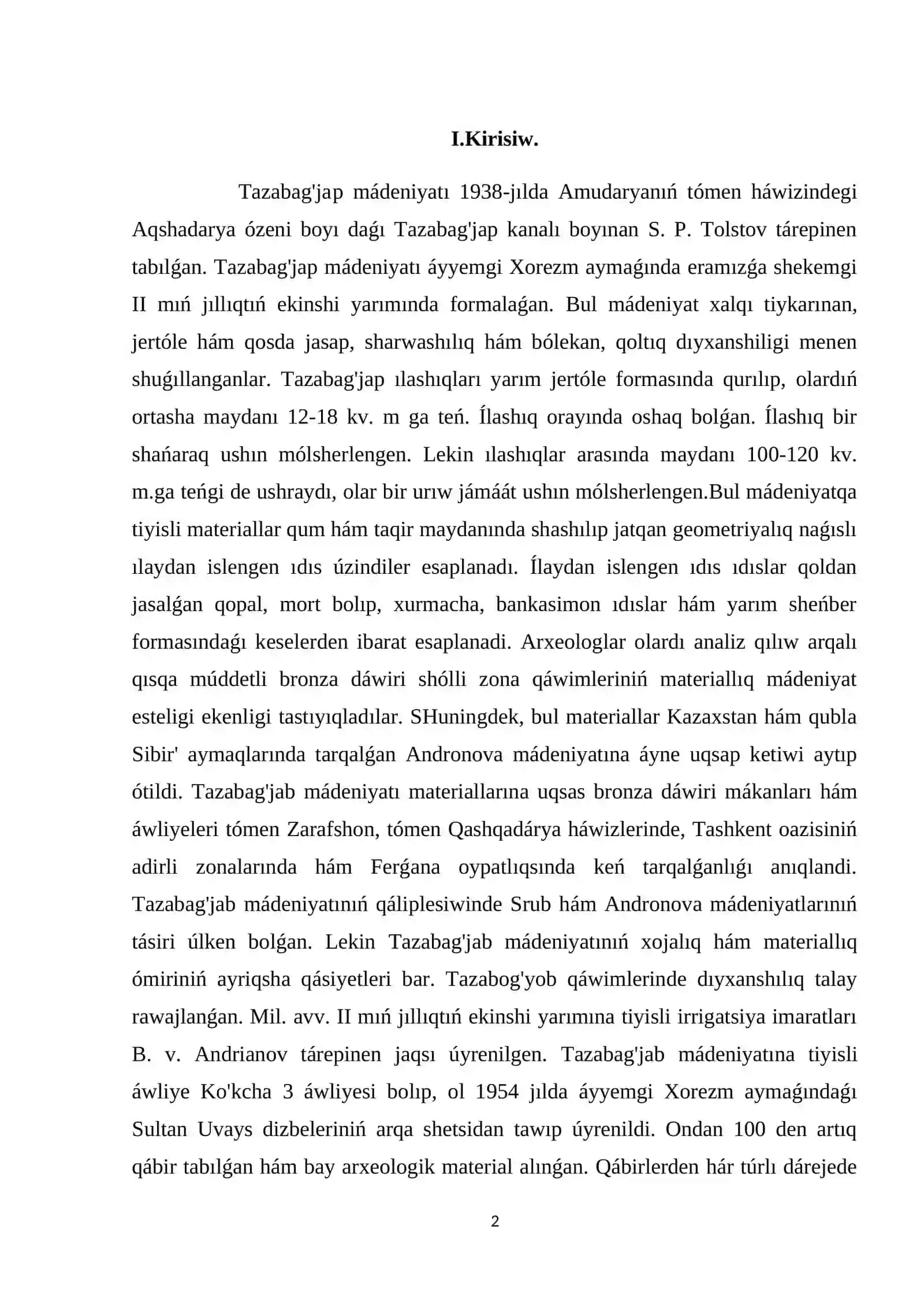 Orta Aziyada Tazabag’jap madeniyatti 2