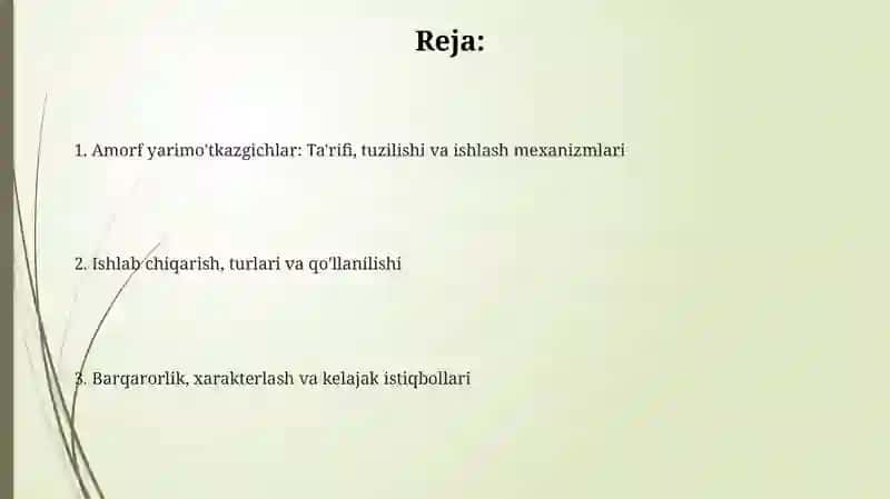 Amorf yarimo'tkazgichlar 2