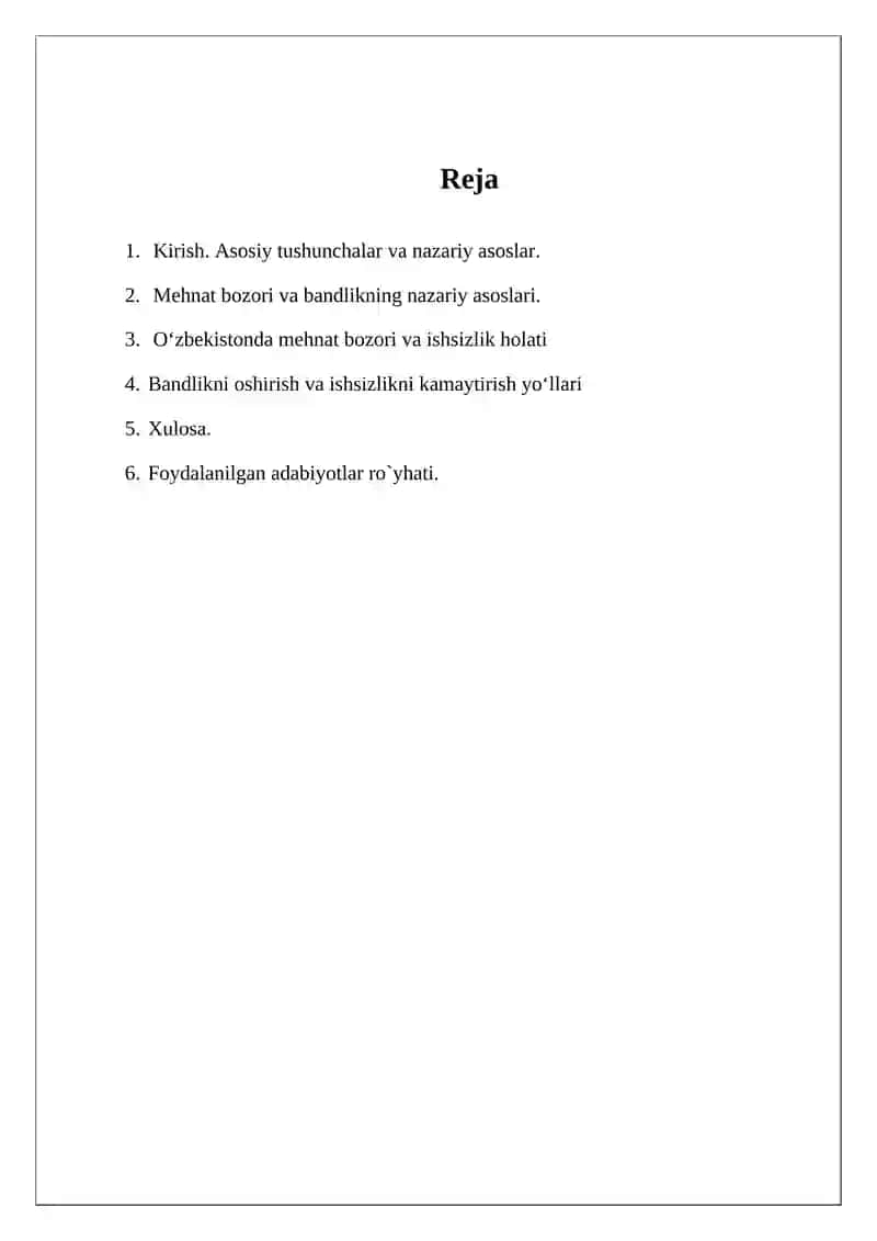 Mehnat Bozori va Bandlik 2