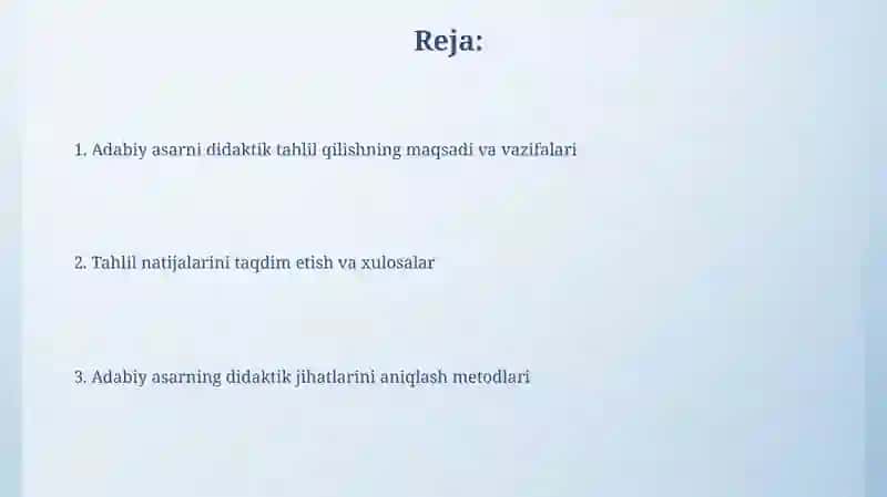 Badiiy asarning oʻquv tahlilini amalga oshirish 2
