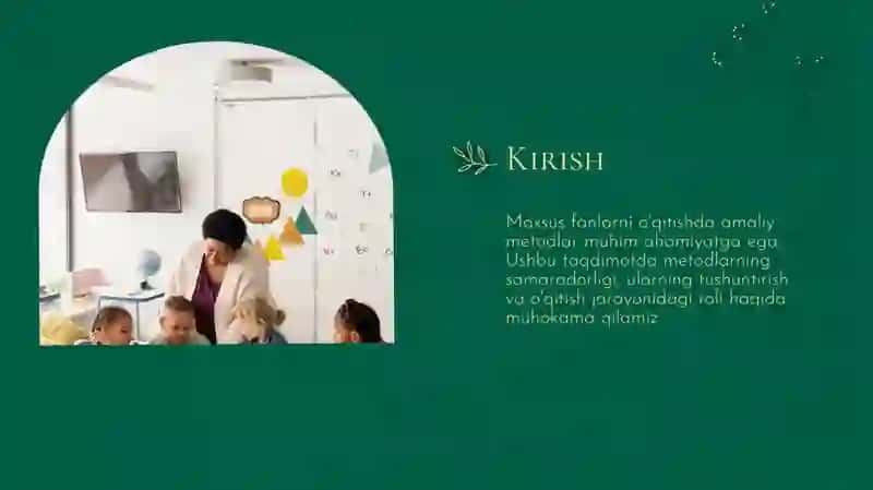 Maxsus fanlarni o'qitishning amaliy metodlardan foydalanish 2