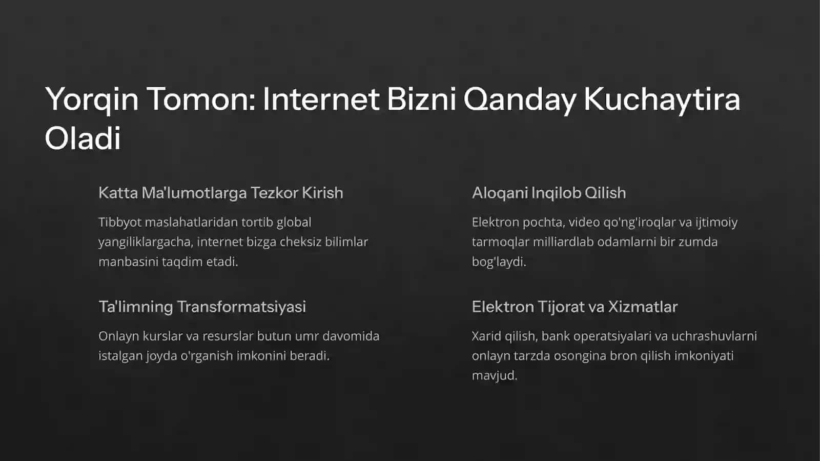 internetning yaxshi va yomon tomonlari 2