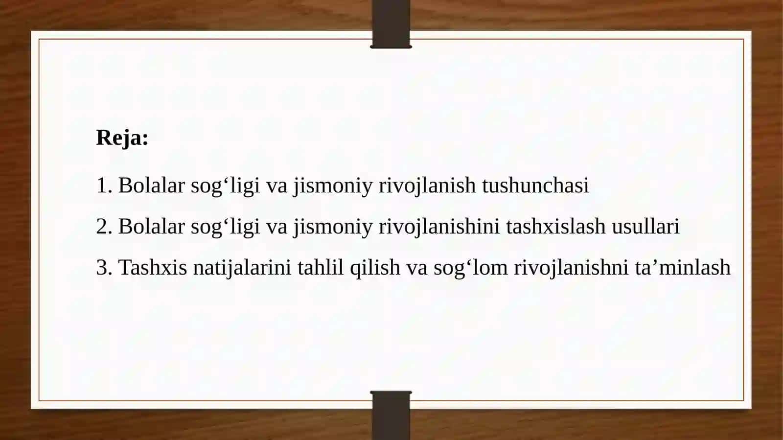 Bolalarning sog‘ligi va jismoniy rivojlanishini tashxislash 2